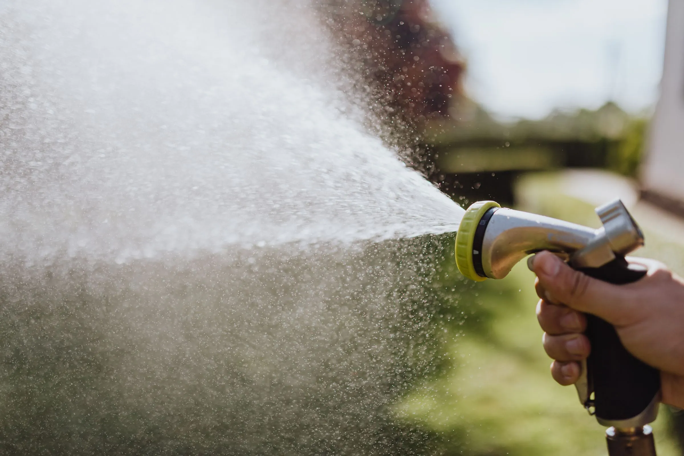 A spray of clean water catching the light